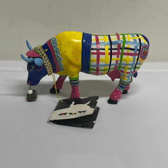 Cow Parade Miss Udder Putter Golfing Cow #7702 Team Atlanta Resin Figure - Picture 1 of 9